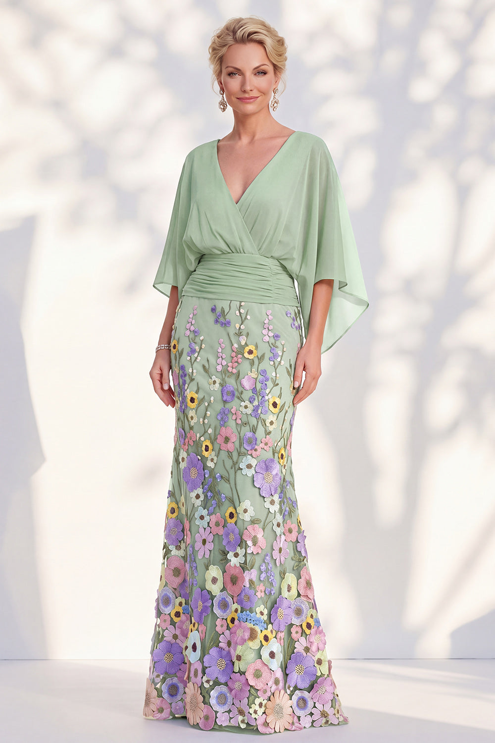 Severine Lilac V-Neck Dress