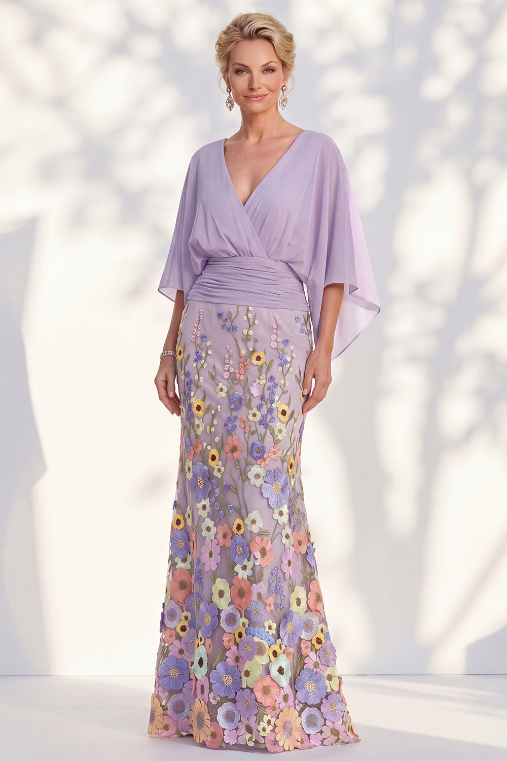 Severine Lilac V-Neck Dress