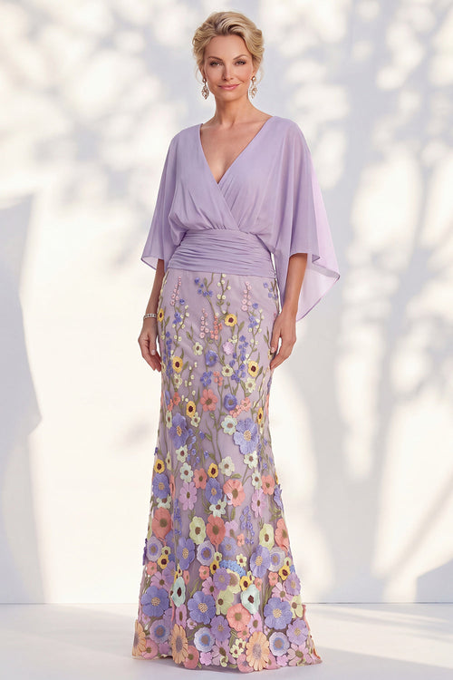 Severine Lilac V-Neck Dress