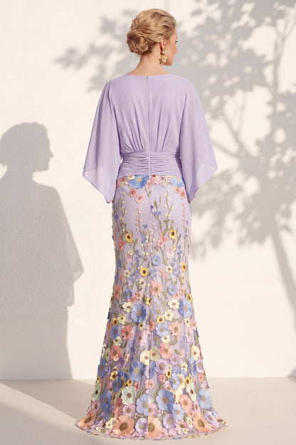 Severine Lilac V-Neck Dress