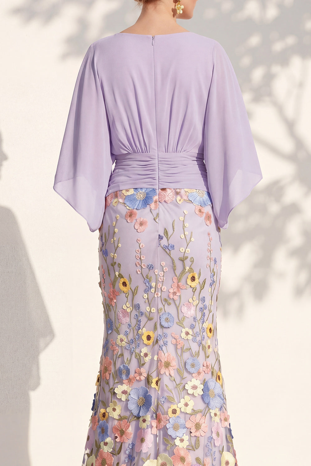 Severine Lilac V-Neck Dress
