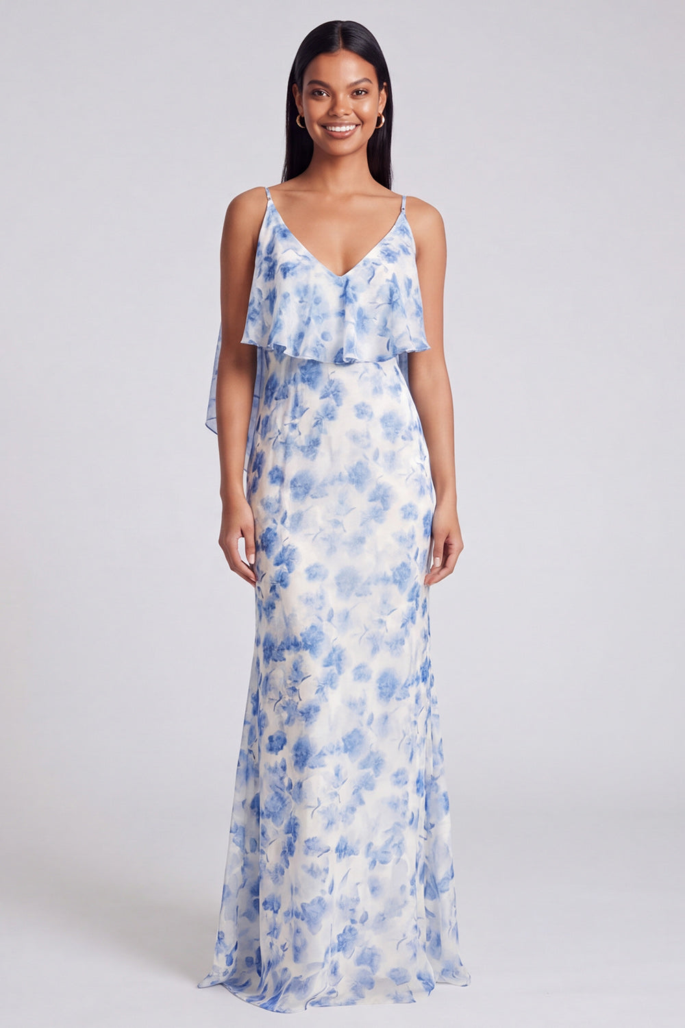 Philippa Blue Floral Maxi Dress