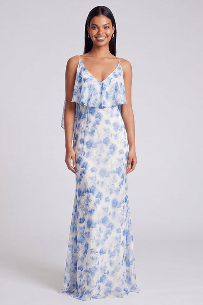 Philippa Blue Floral Maxi Dress