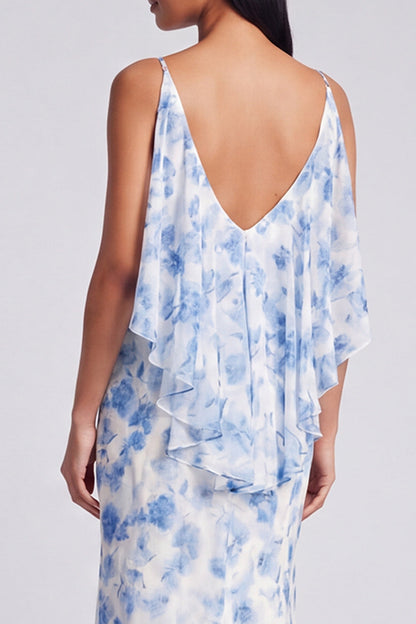 Philippa Blue Floral Maxi Dress