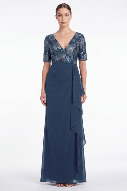 Jolanda Navy V-Neck Dress