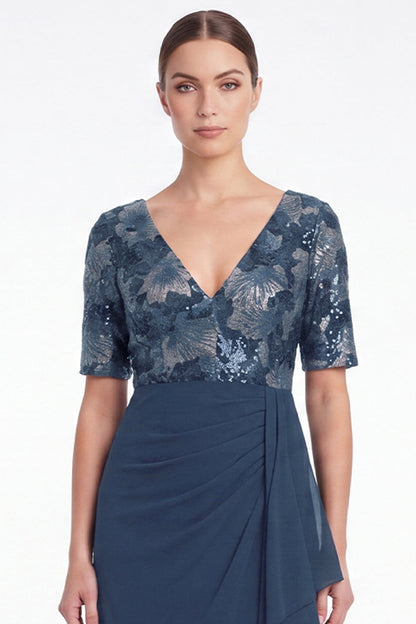 Jolanda Navy V-Neck Dress