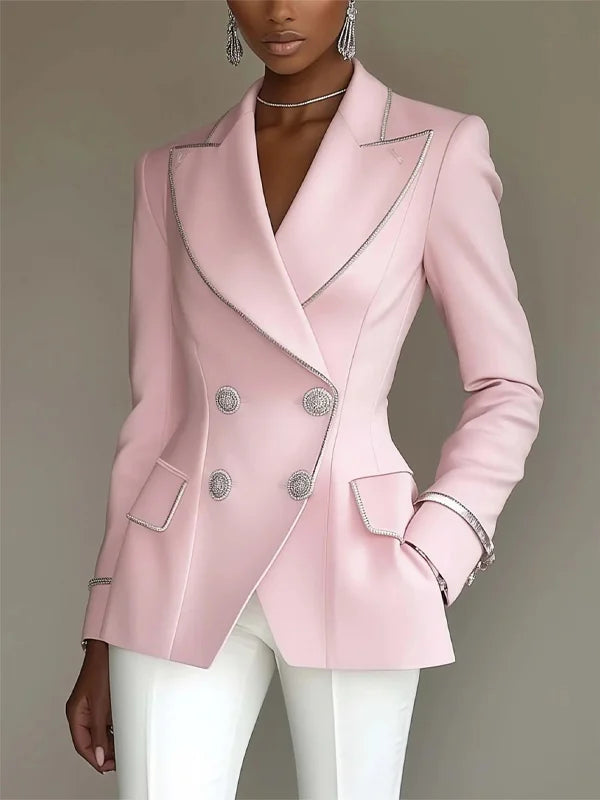 Hortense Pink Sheath Blazer