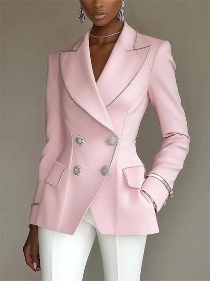 Hortense Pink Sheath Blazer
