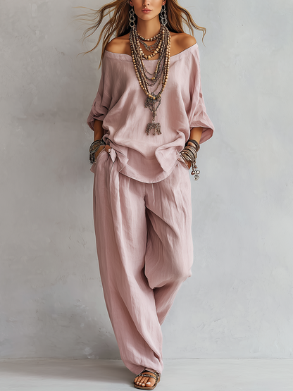 Cordelia Pink Linen Co-ord Set