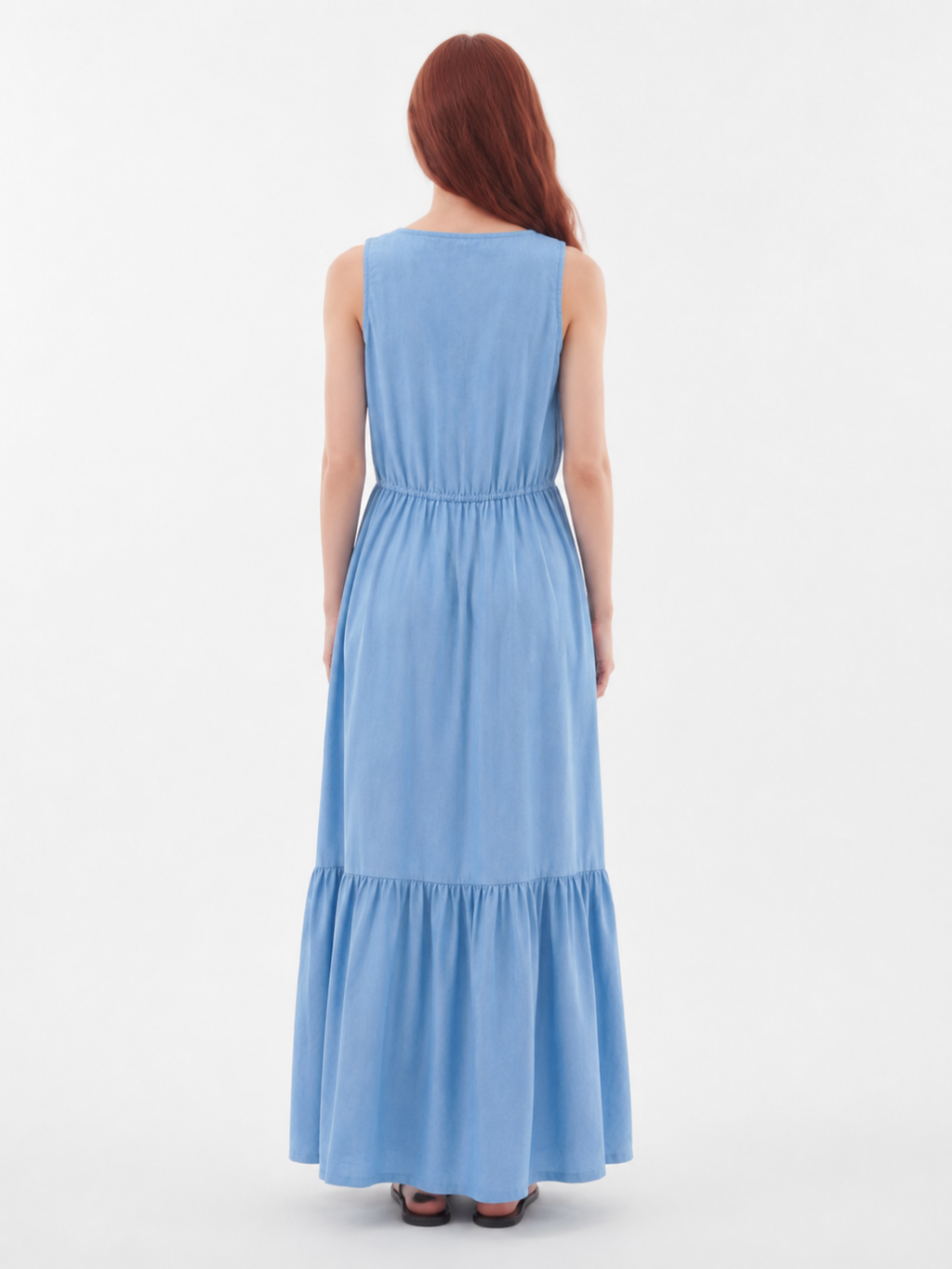 TINSLEY Women's Sleeveless Zip-Front V-Neck Maxi Dress