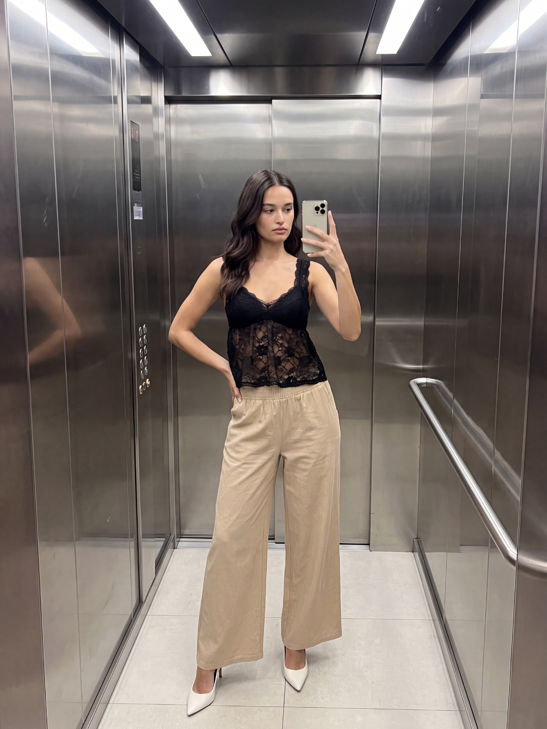 JOCELYN Women's High Waist Wide Leg Cotton Linen Trousers