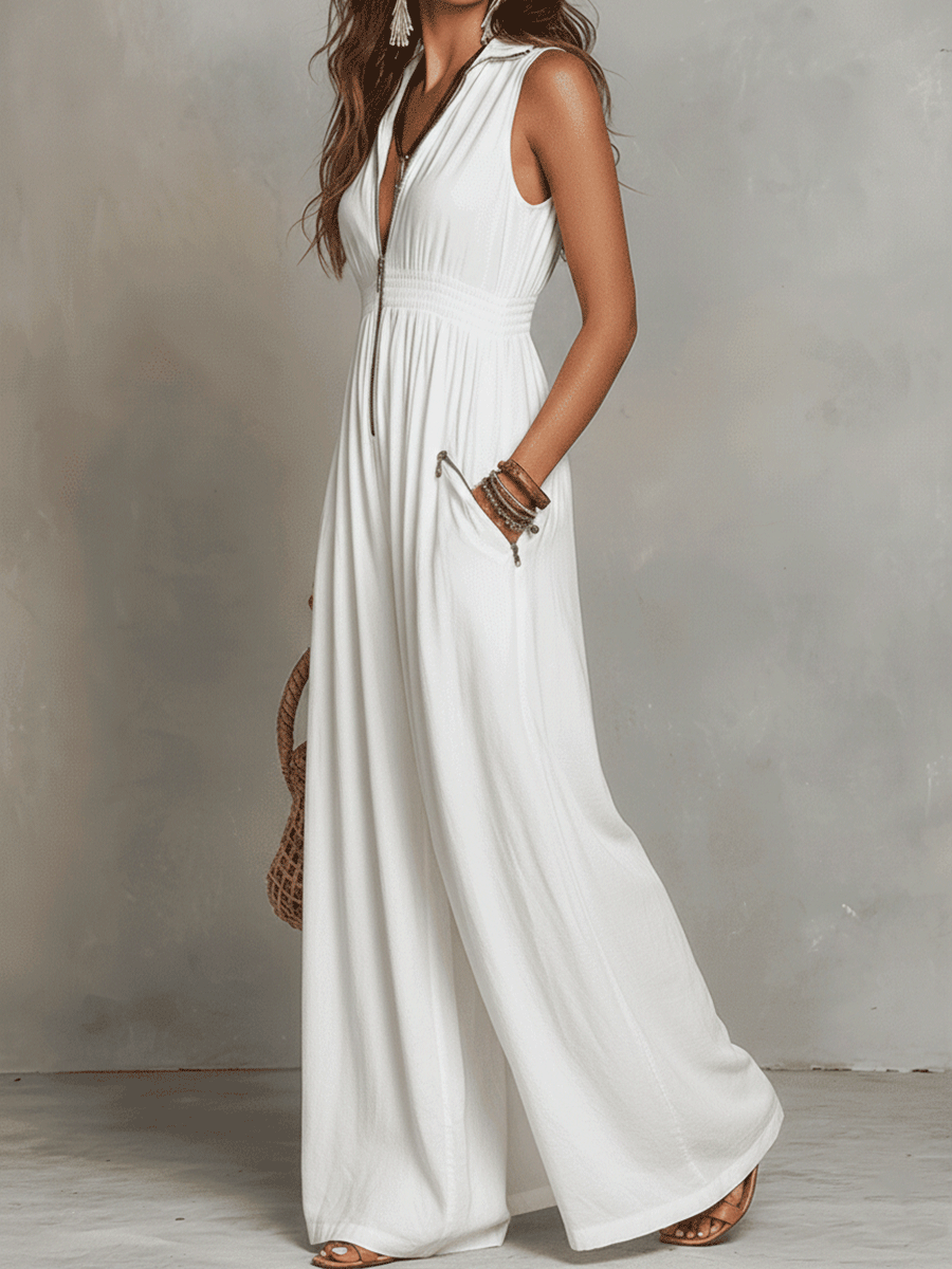 Liora White Sleeveless Maxi Dress