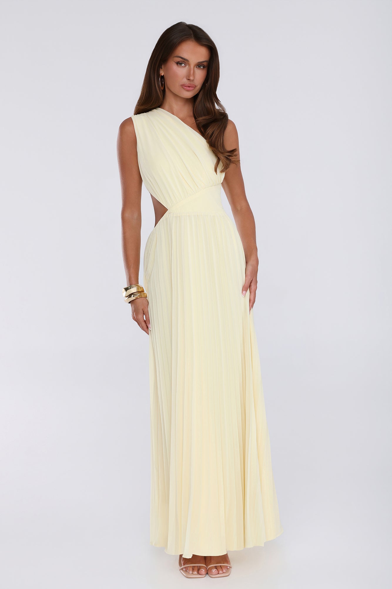 Niamh Yellow One Shoulder Maxi Dress