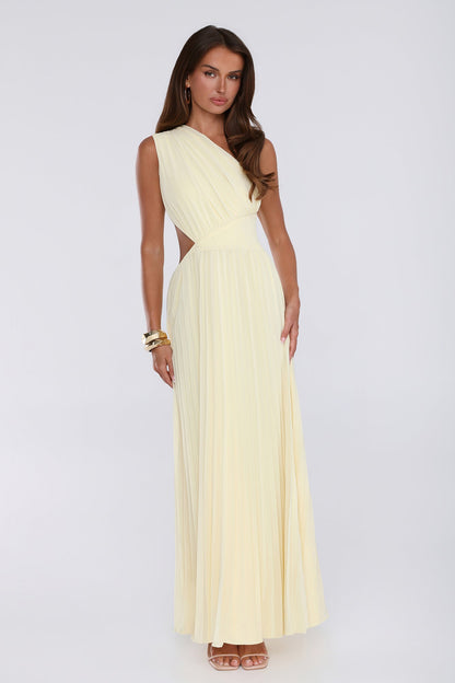 Niamh Yellow One Shoulder Maxi Dress