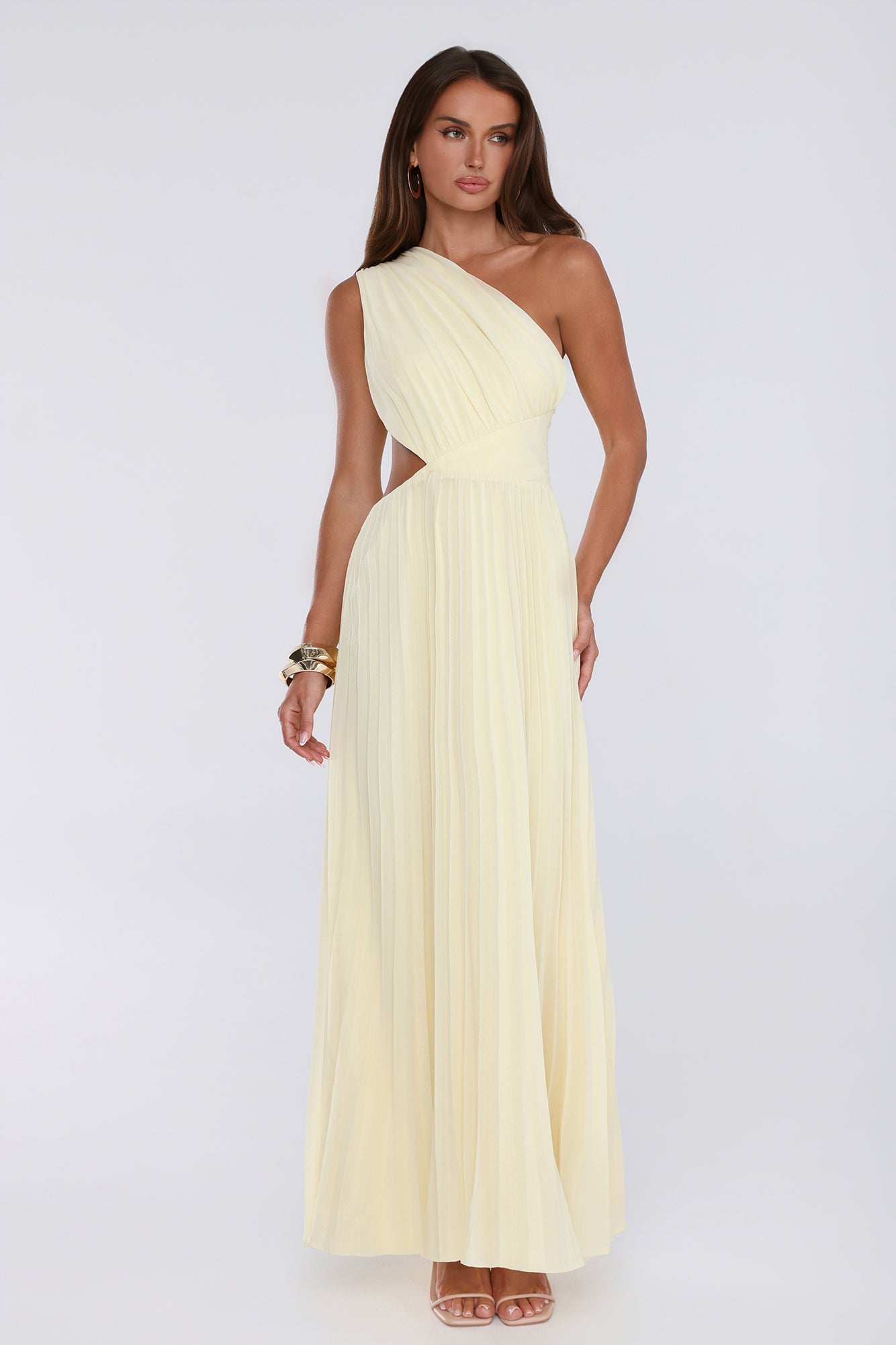 Niamh Yellow One Shoulder Maxi Dress