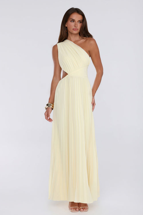 Niamh Yellow One Shoulder Maxi Dress