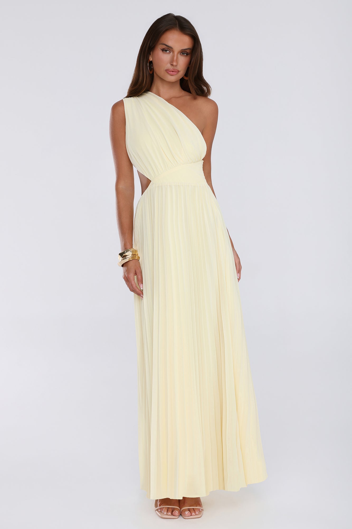 Niamh Yellow One Shoulder Maxi Dress