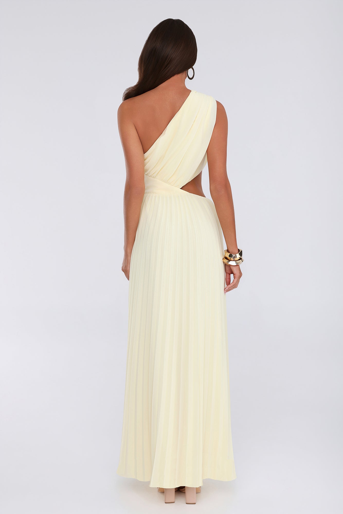 Niamh Yellow One Shoulder Maxi Dress