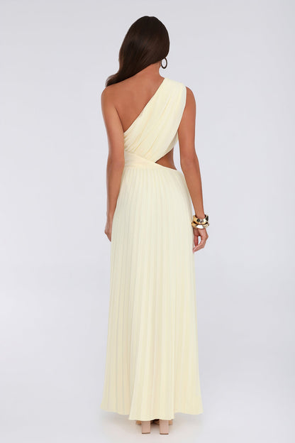 Niamh Yellow One Shoulder Maxi Dress