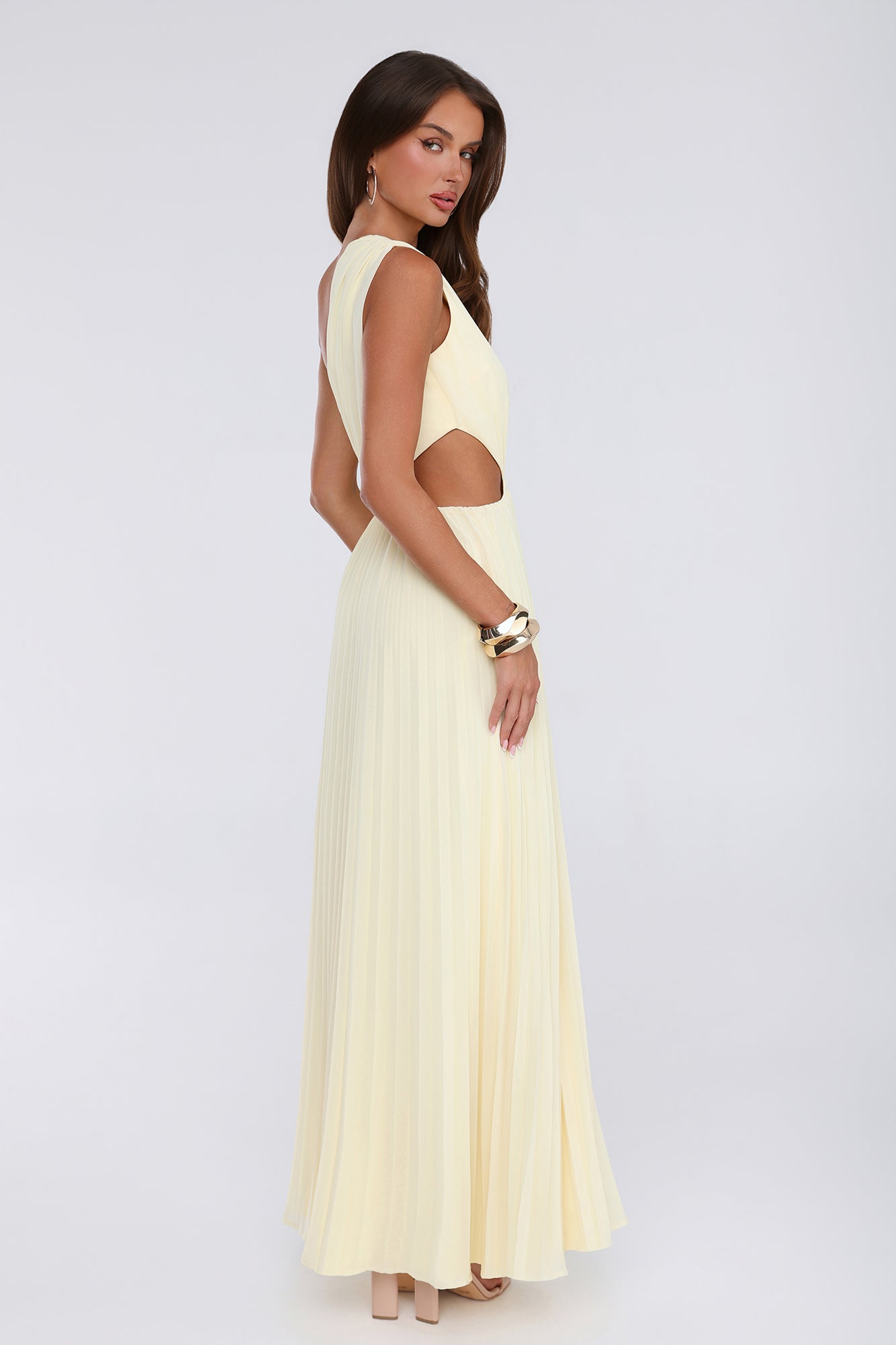 Niamh Yellow One Shoulder Maxi Dress