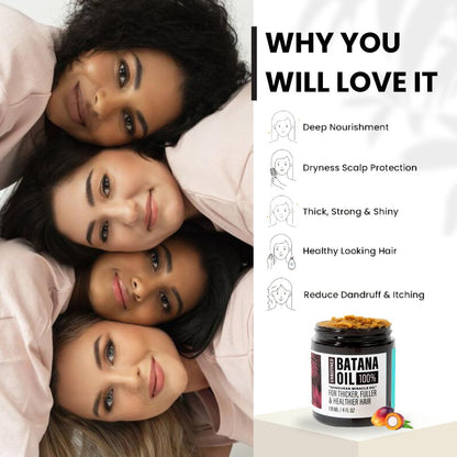 Pure Batana Oil #1 Authentic Hair Growth & Repair Oil from Honduras