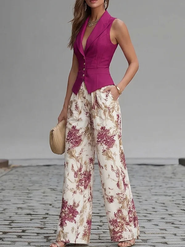 Serafina Red Sleeveless Co-ord Set