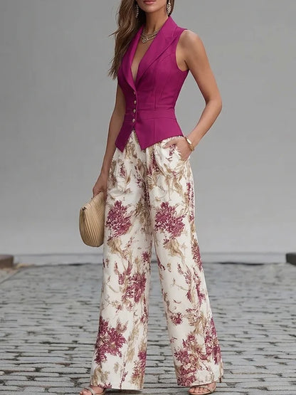 Serafina Red Sleeveless Co-ord Set