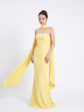 JOELLE Women's Strapless One-Shoulder Sash Maxi Dress