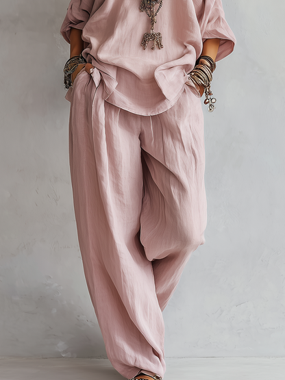 Cordelia Pink Linen Co-ord Set
