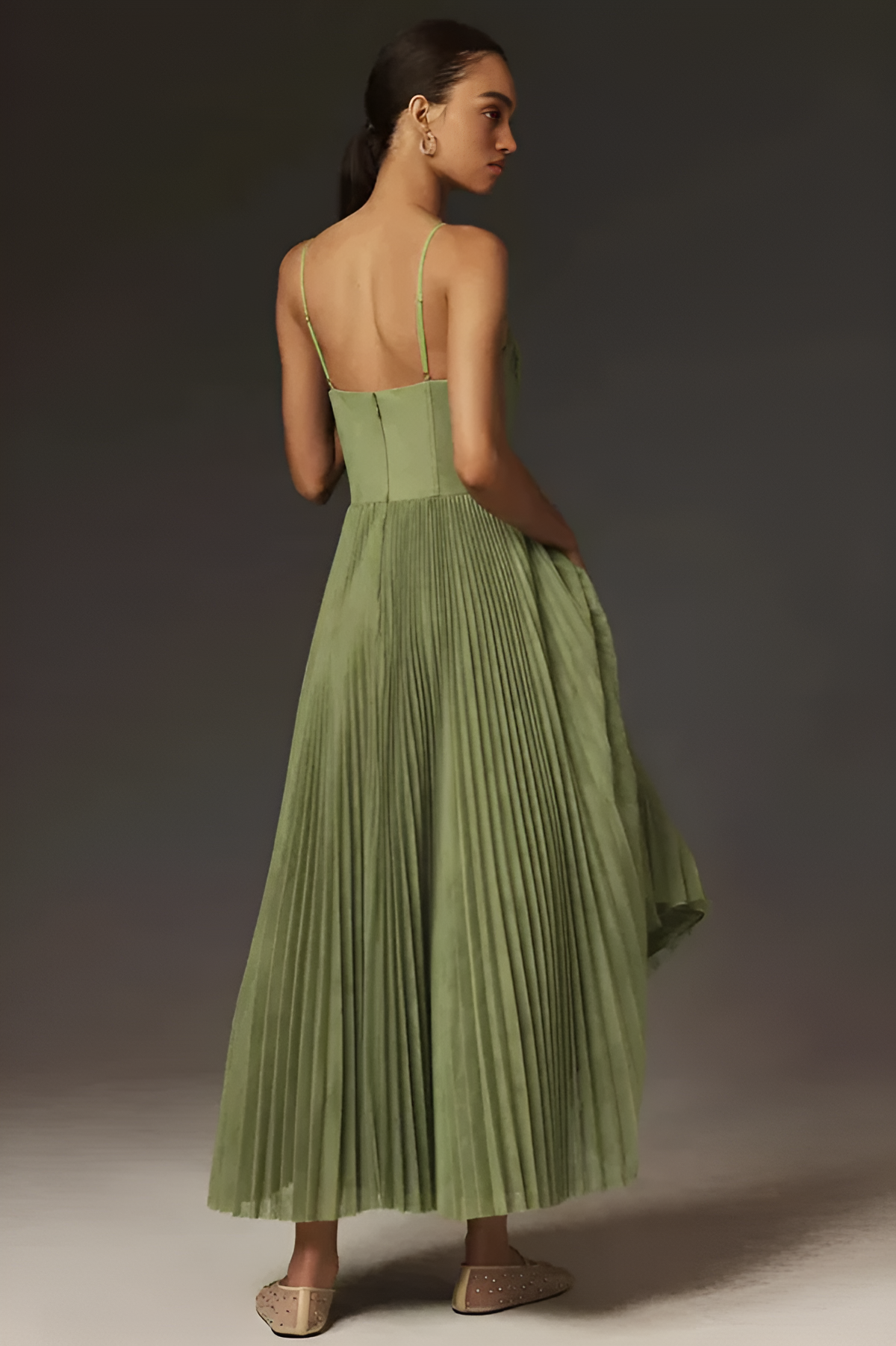 Niamh Tulle Pleated Midi Dress