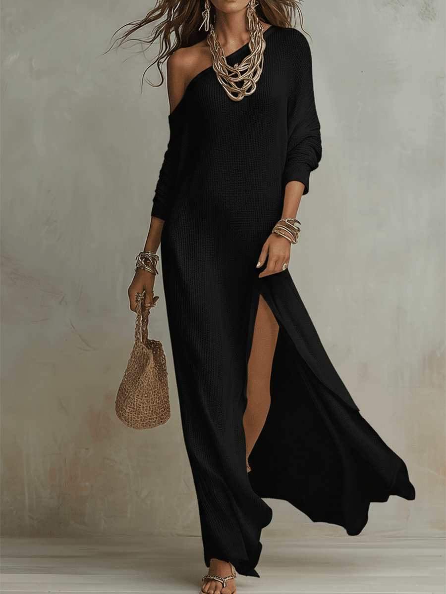 Seraphina Ivory One Shoulder Maxi Dress