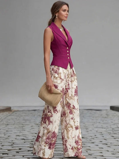 Serafina Red Sleeveless Co-ord Set