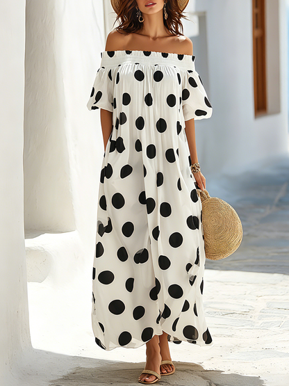 Yara Black Off-Shoulder Maxi Dress
