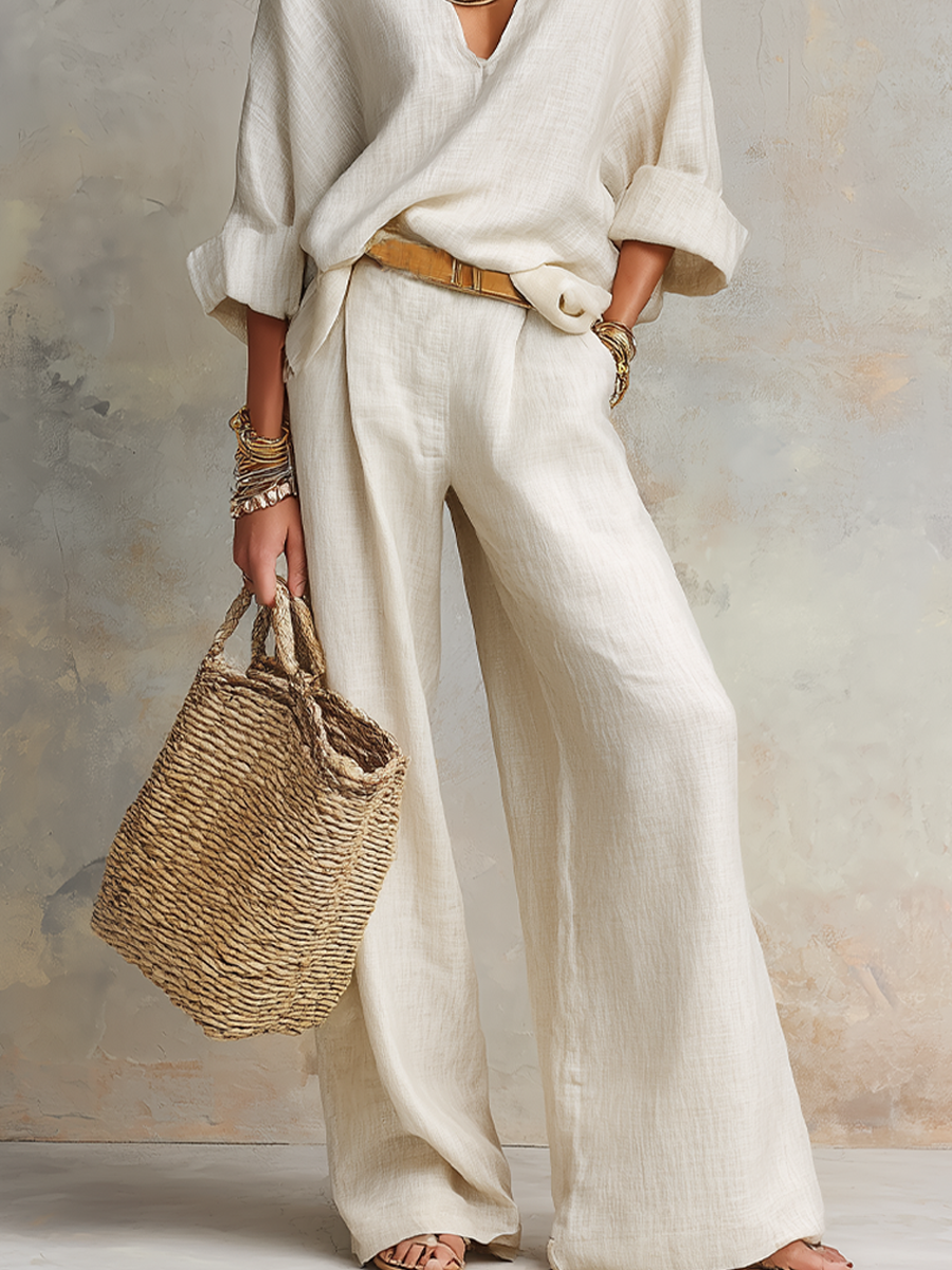 Florence White Linen Co-ord Set