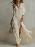 Seraphina Ivory One Shoulder Maxi Dress