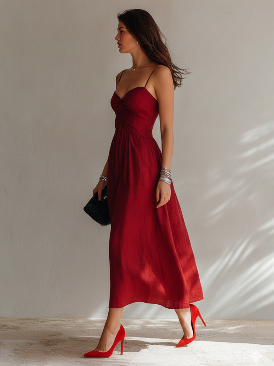 Sienna Linen Midi Dress