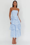 Annouchka Blue Strapless Midi Dress