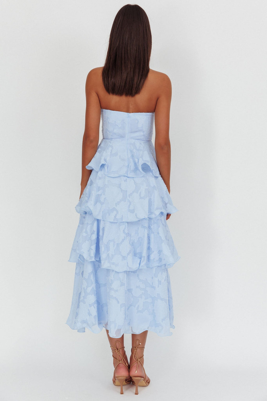 Annouchka Blue Strapless Midi Dress