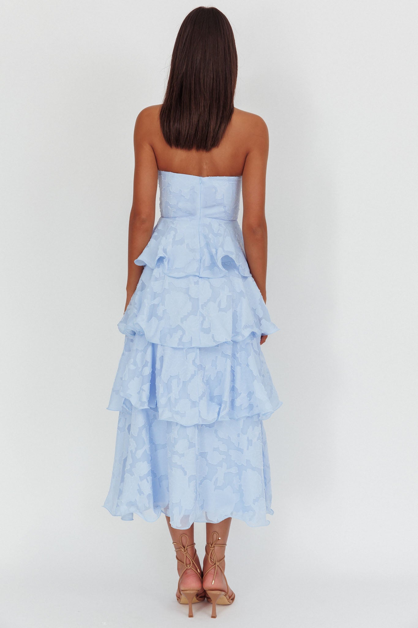 Annouchka Blue Strapless Midi Dress