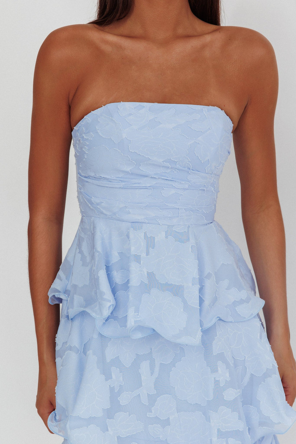 Annouchka Blue Strapless Midi Dress