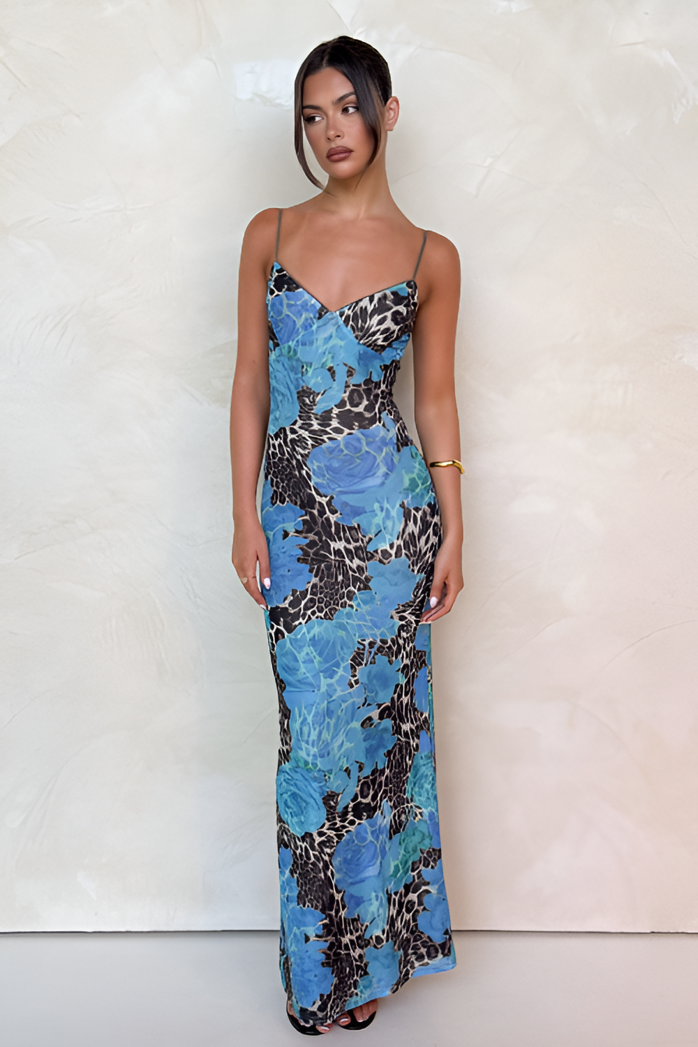 Soraya Blue Floral Maxi Dress