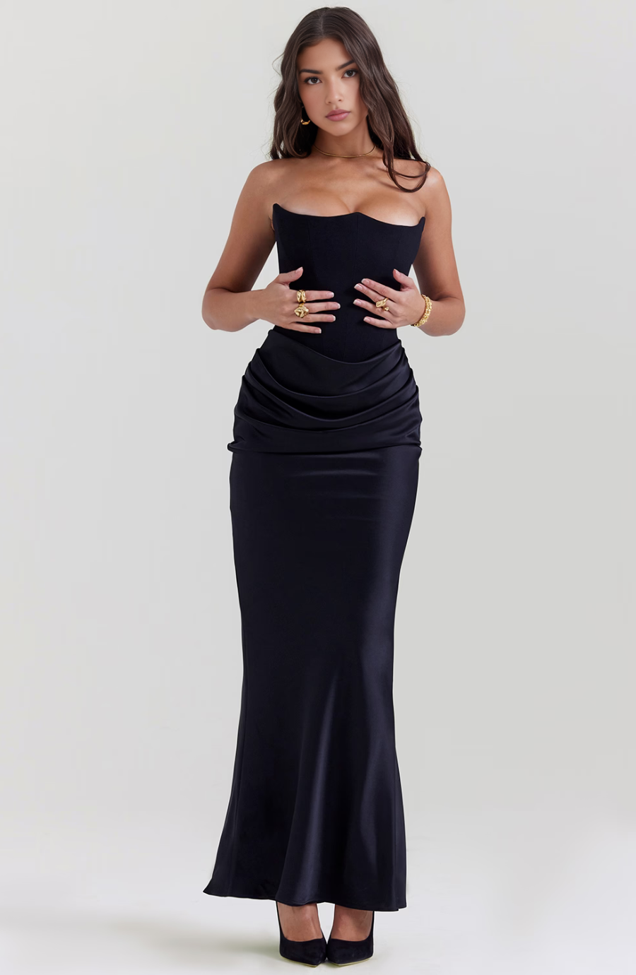 Anaïs Satin Maxi Dress