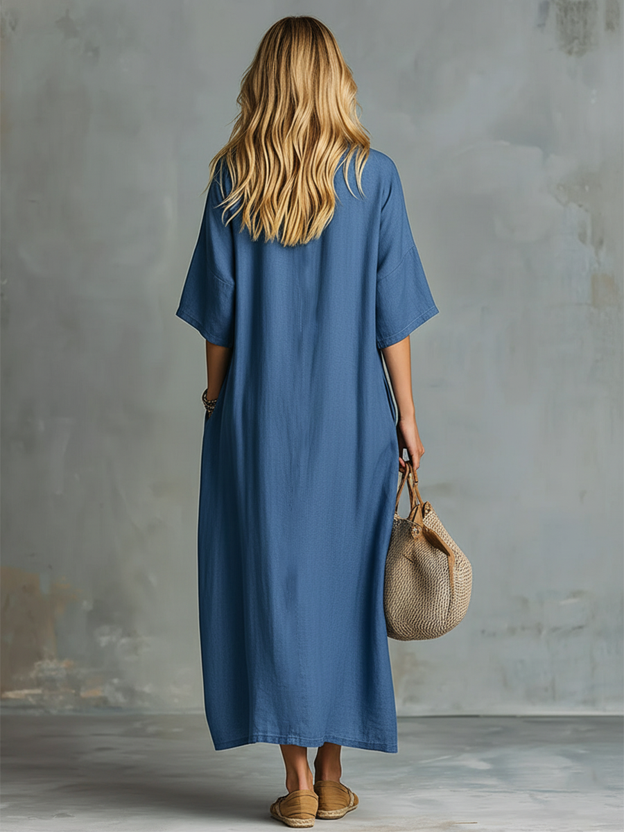 Elena Blue Maxi Dress