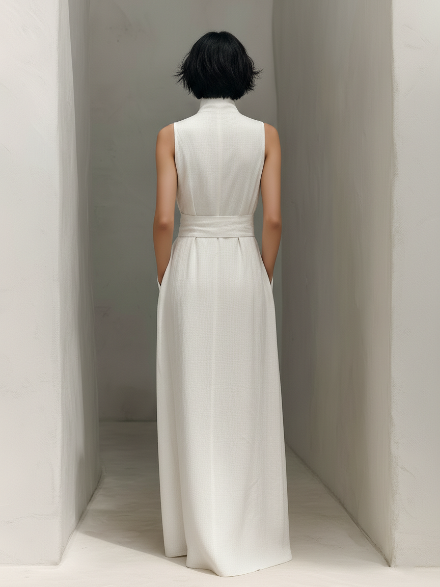 Apolline Linen V-Neck Maxi Dress