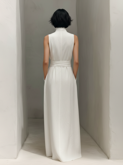 Apolline Linen V-Neck Maxi Dress