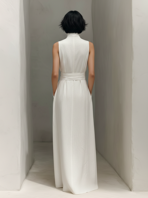 Apolline Linen V-Neck Maxi Dress