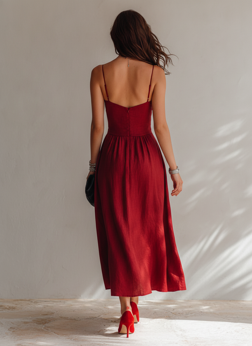 Sienna Linen Midi Dress