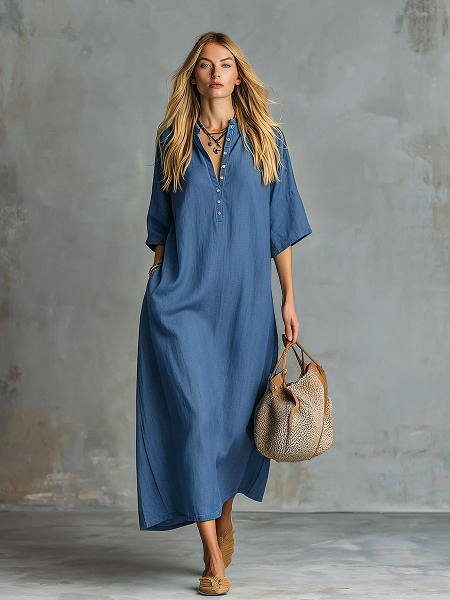 Elena Blue Maxi Dress