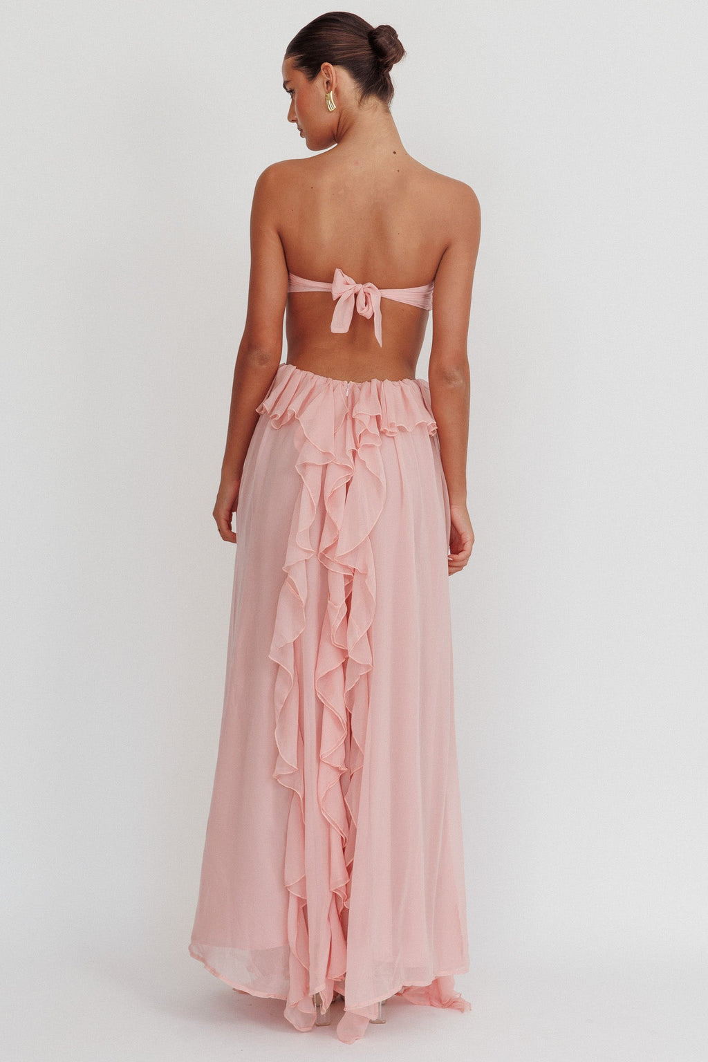 Jacaranda Blush Ruffle Maxi Dress