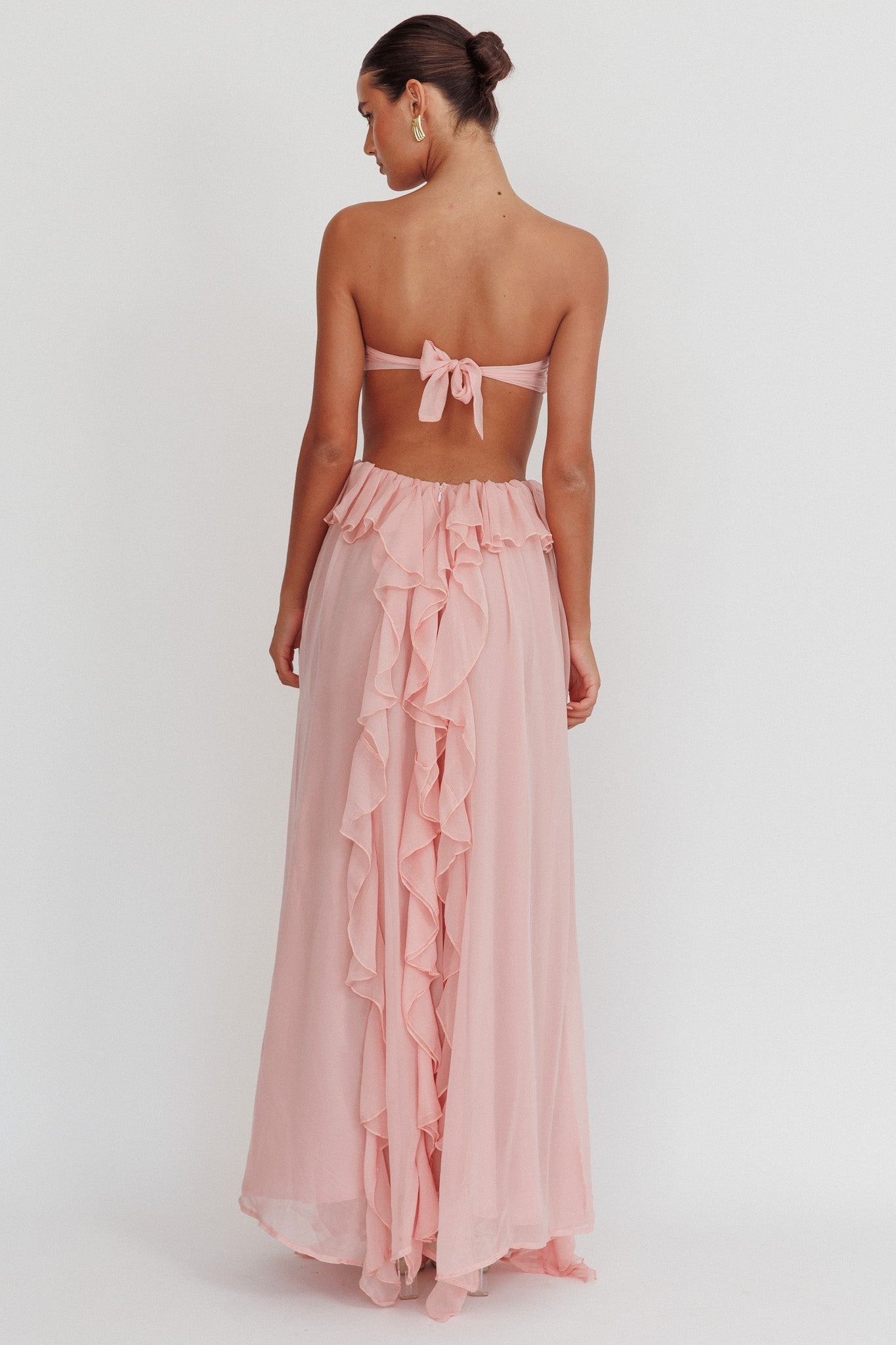 Jacaranda Blush Ruffle Maxi Dress